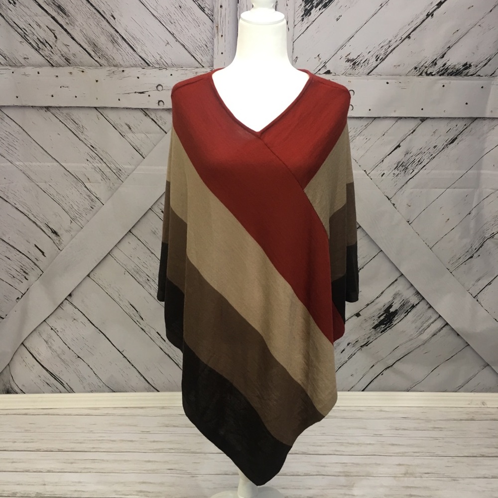 Ellen Tracy Poncho Burnt Orange